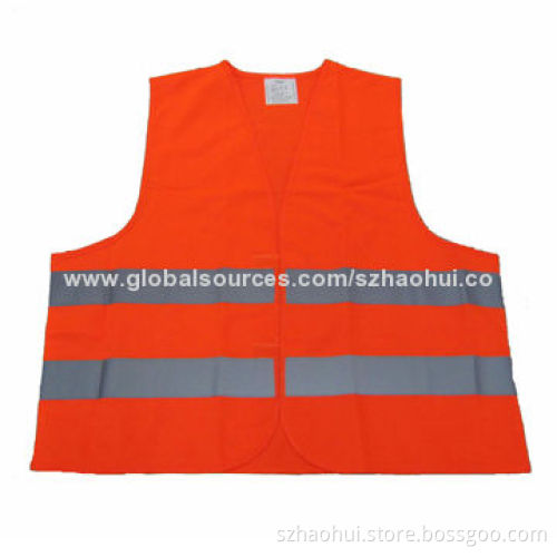 Unisex front Velcro closure safety vest with EN471 reflective tapes for safety protection purpose